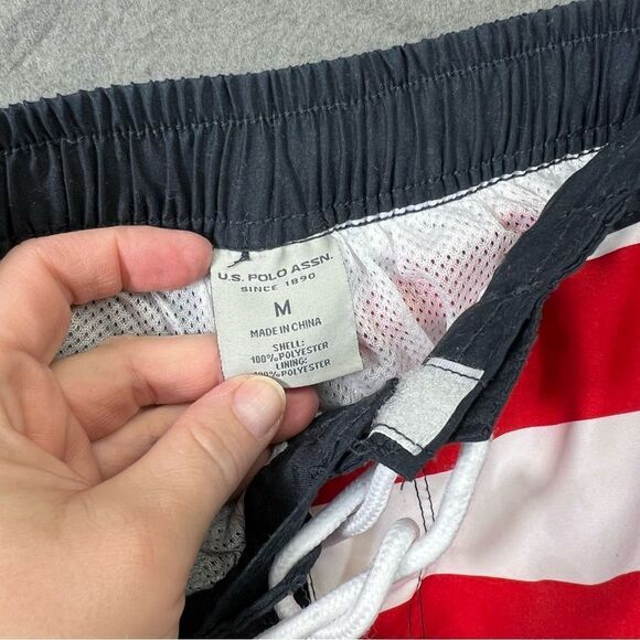 US Polo Ralph Lauren  Swim Trunk Short Mens M American Flag Star Stripe - Picture 10 of 16
